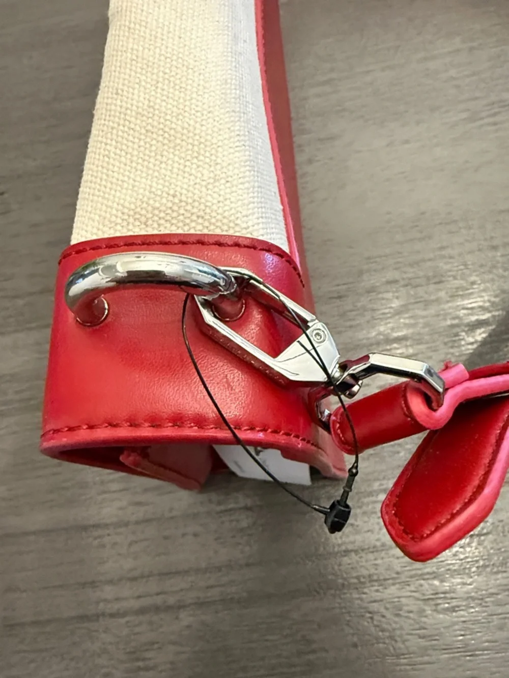 Charles & Keith Red and‎ Cream Canvas NWT Crossbody Bag Medium